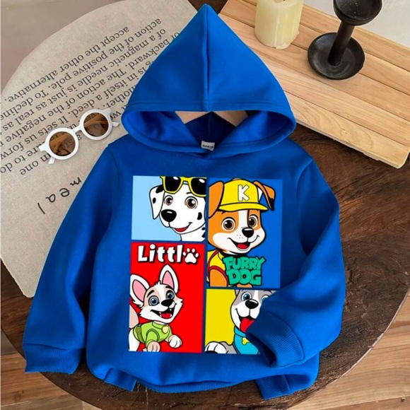 Other - Young Boys Casual Simple Cartoon Dog Print Long Sleeve Thick Knit Sweatshirt,